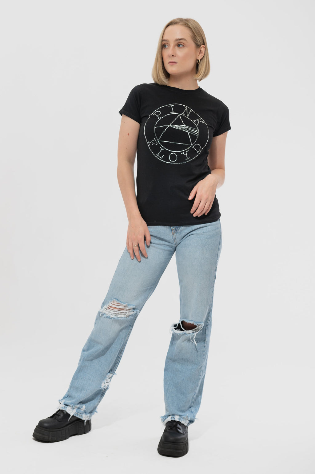Pink Floyd Dark Side of the Moon Diamante Circle Skinny T product image 5