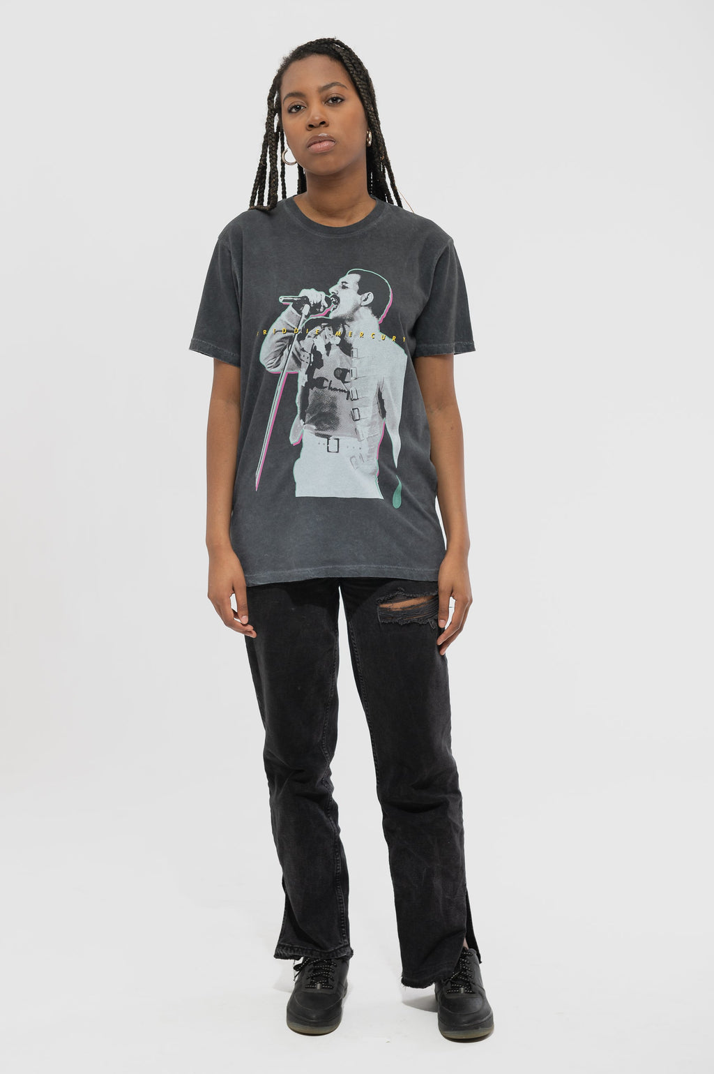 Freddie Mercury Glow Stance Dip Dye Mineral Wash T Shirt product image 2