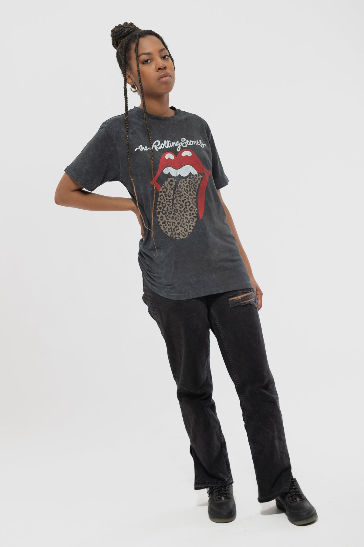 The Rolling Stones Leopard Tongue Dip Dye Acid Wash T Shirt product image 5
