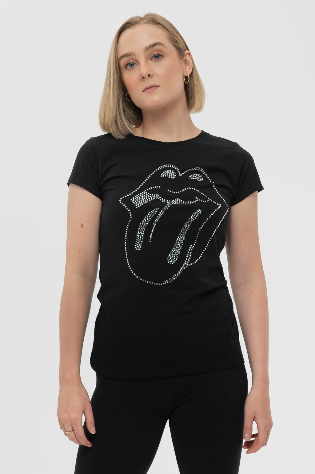 The Rolling Stones Diamante Tongue Skinny T Shirt product image 1