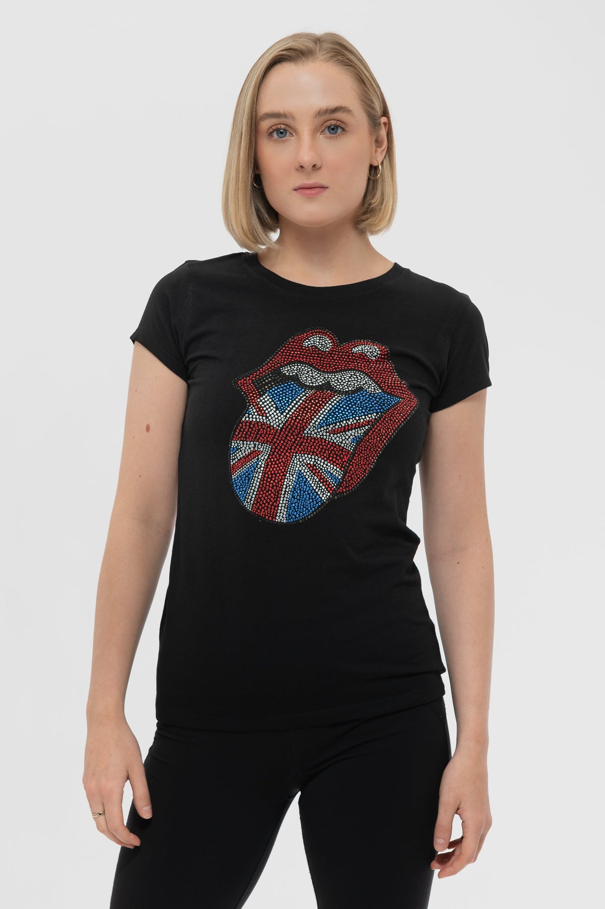 The Rolling Stones Diamante Union Jack Skinny Tee product image 1