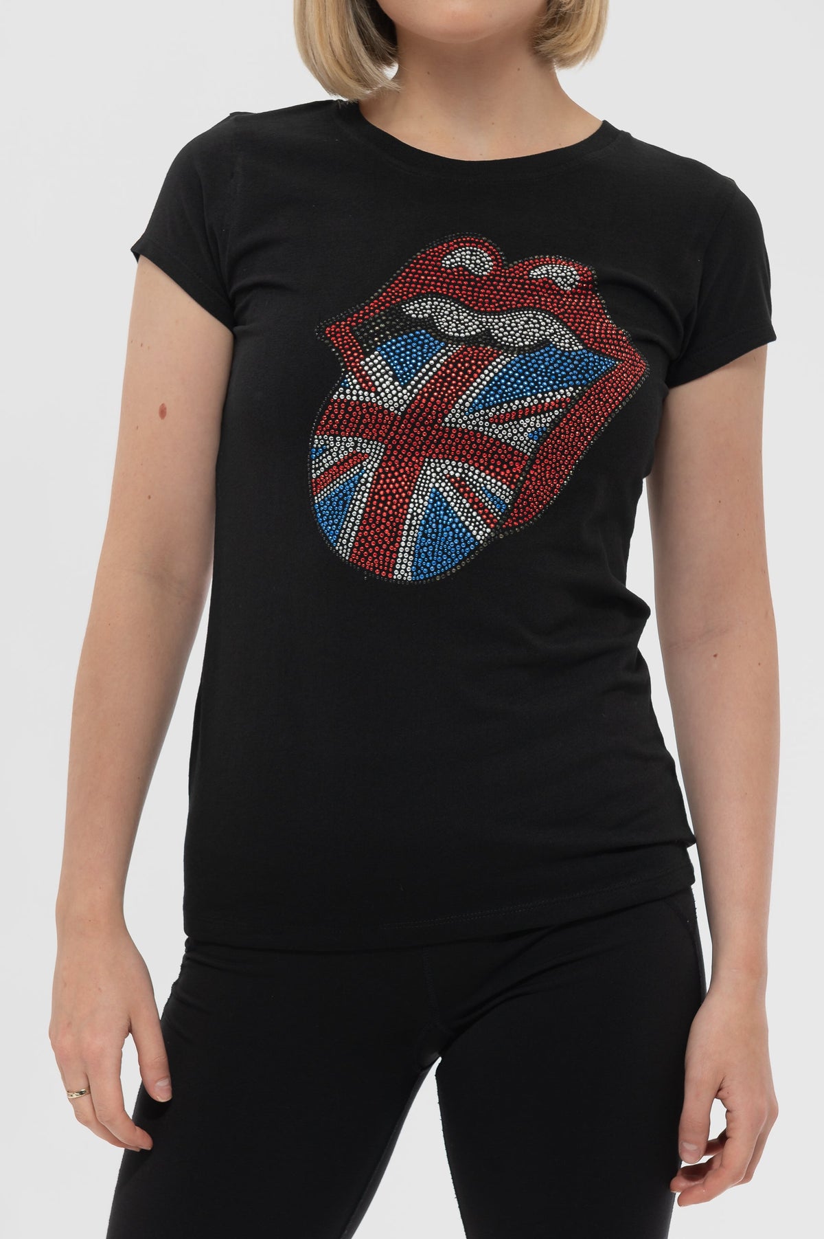 The Rolling Stones Diamante Union Jack Skinny Tee product image 3