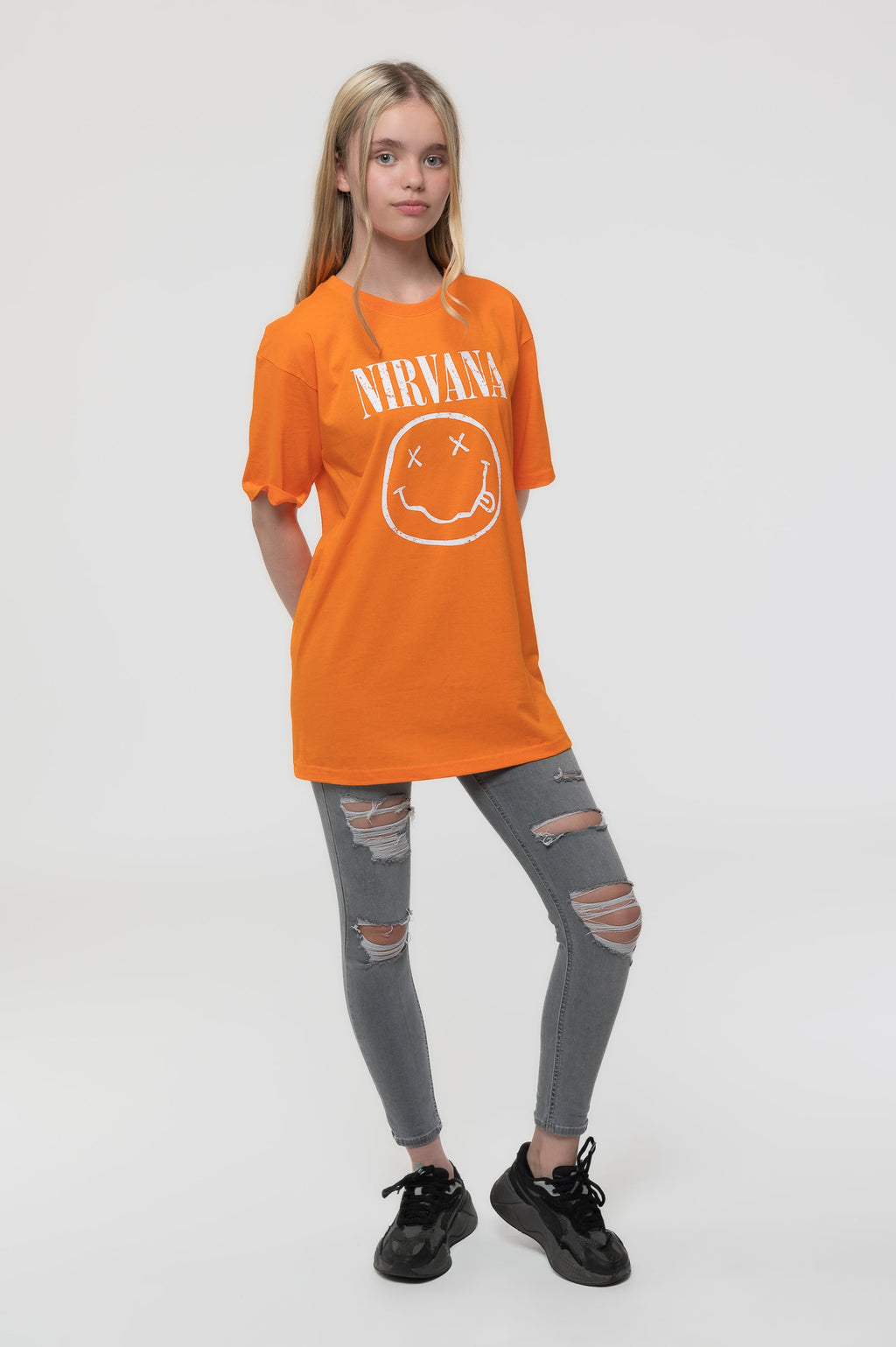 Nirvana Kids White Grunge Smile T Shirt product image 2