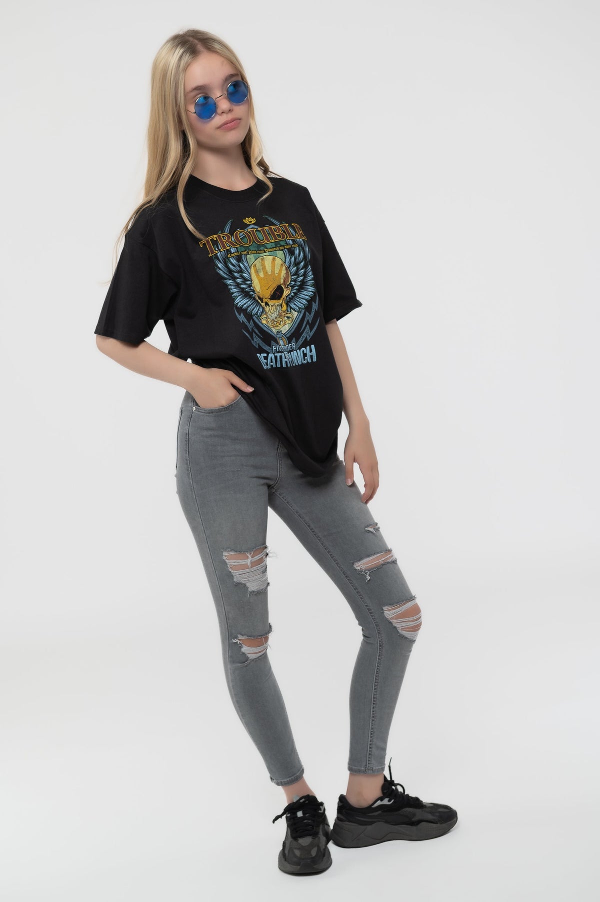 Five Finger Death Punch Kids Trouble T Shirt product image 5