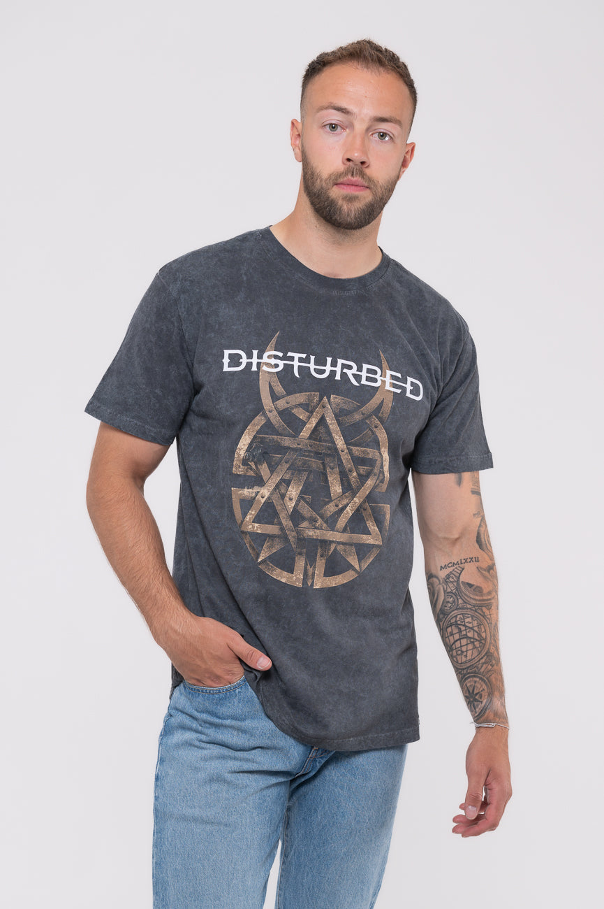 Disturbed Riveted Dip Dye Mineral Wash T Shirt product image 1