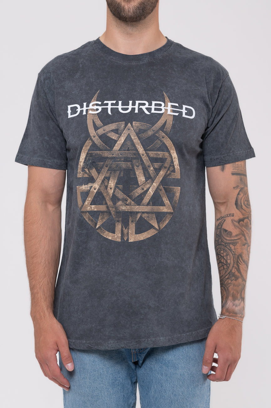Disturbed Riveted Dip Dye Mineral Wash T Shirt product image 3