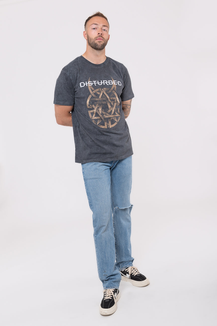 Disturbed Riveted Dip Dye Mineral Wash T Shirt product image 5