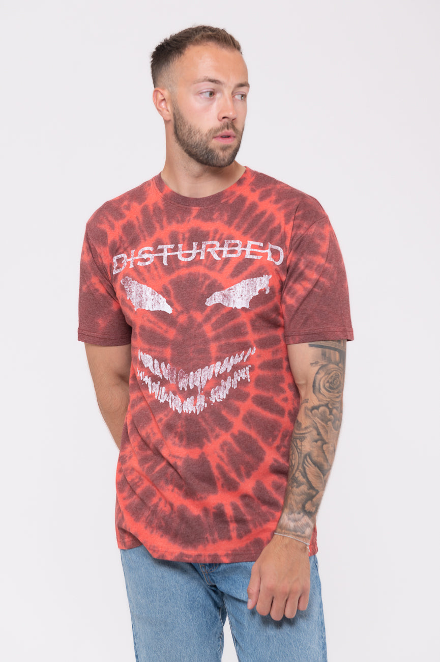 Disturbed Scary Face Dip Dye T Shirt product image 1