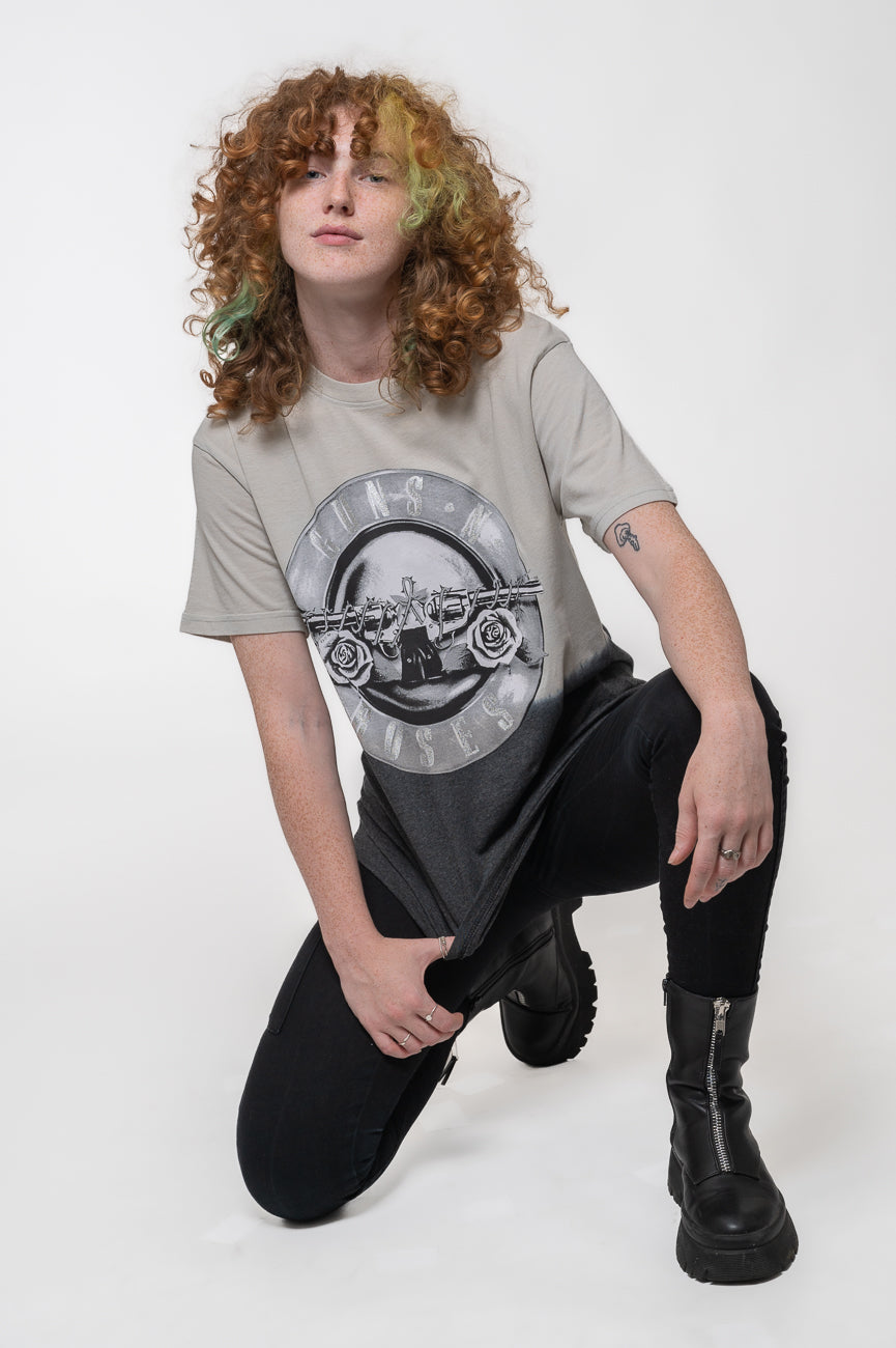 Guns N' Roses Tonal Foil Print Bullet Dip Dye T Shirt product image 5