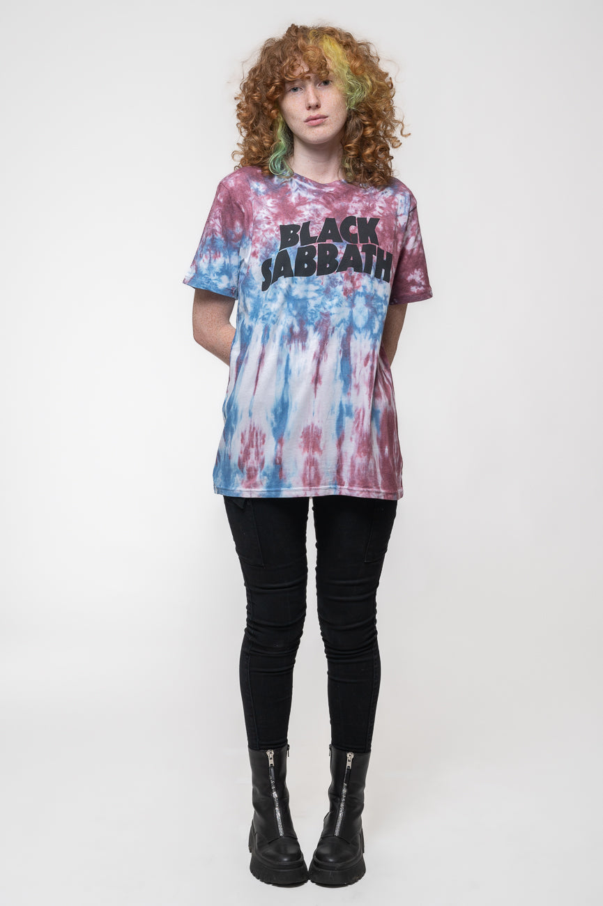 Black Sabbath Wavy Band Logo Dye Wash T Shirt product image 2