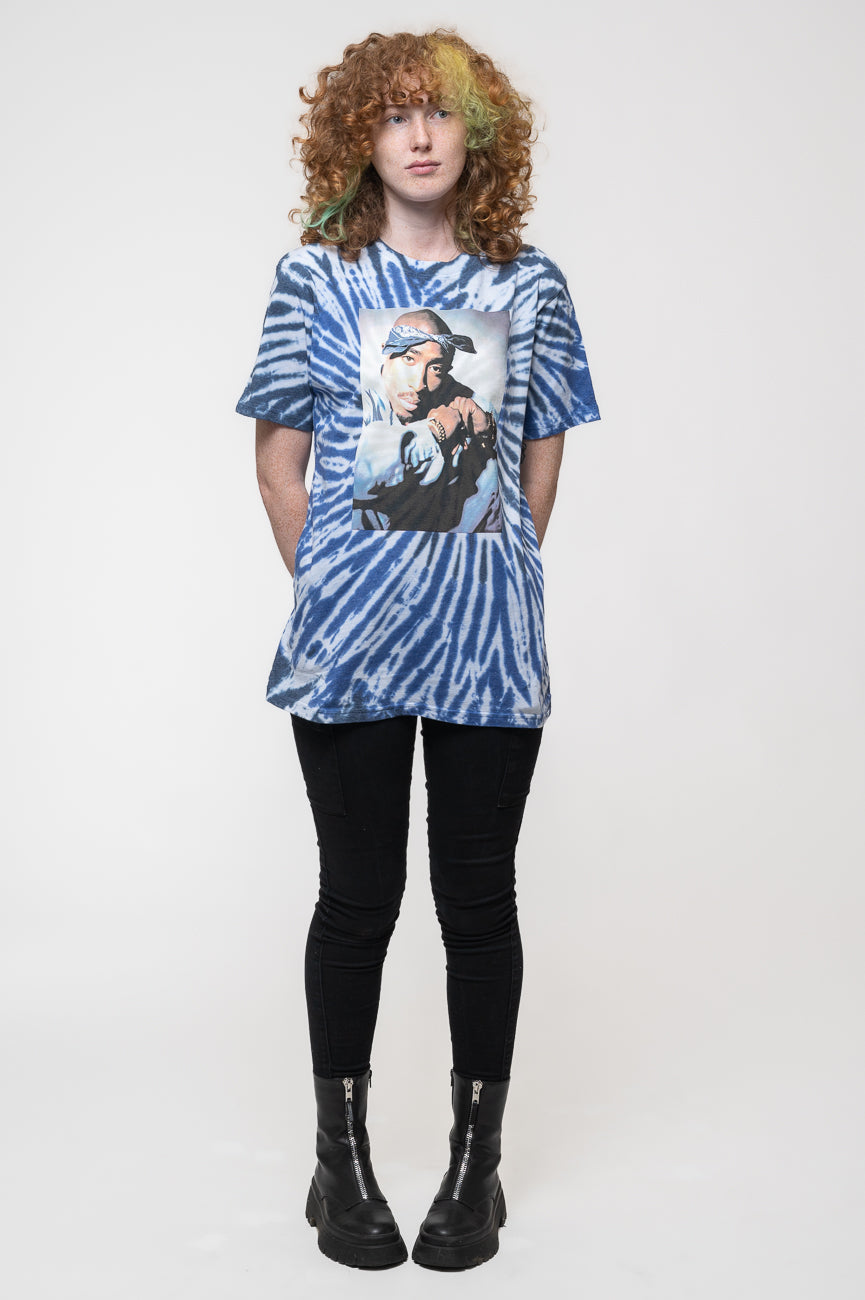 Tupac Blue Photo Swirl Tie Dye T Shirt product image 2