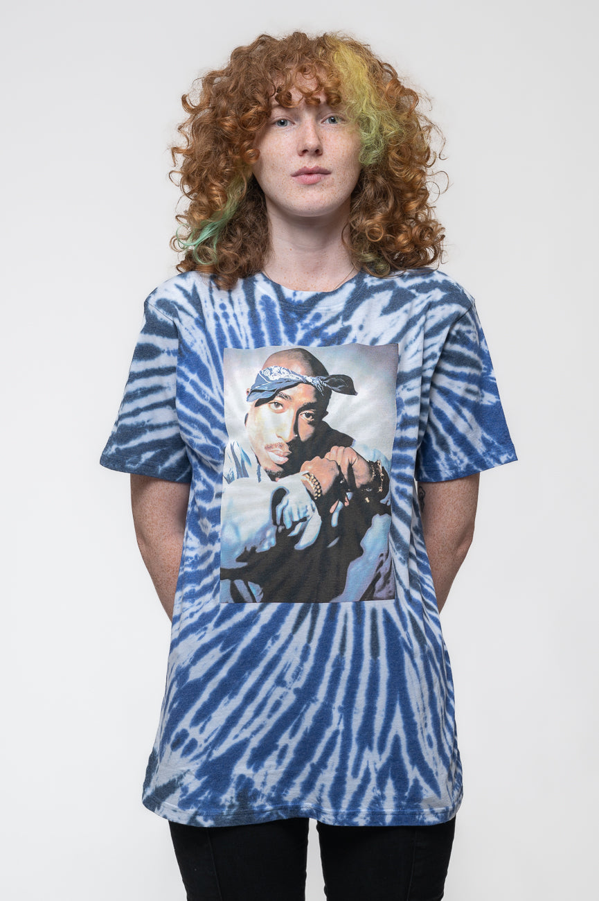 Tupac Blue Photo Swirl Tie Dye T Shirt product image 1