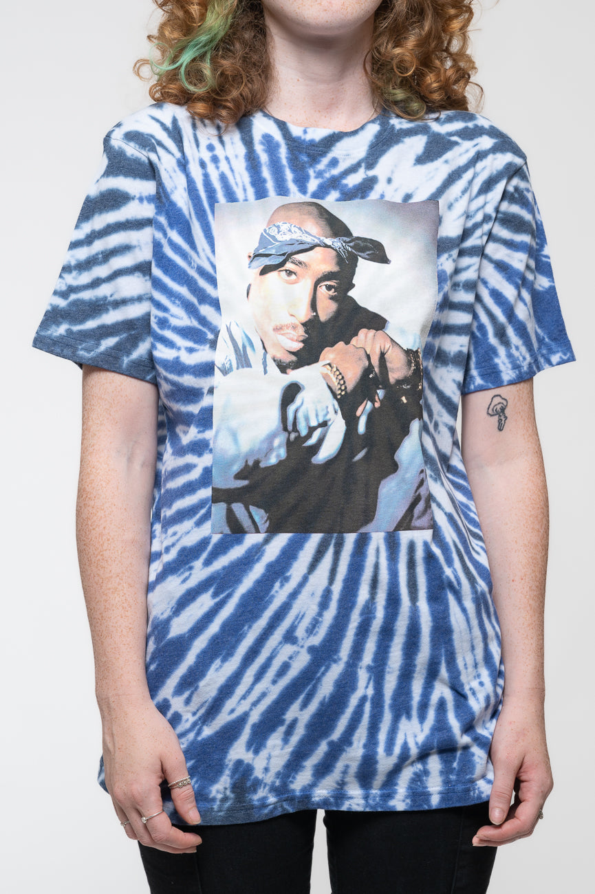 Tupac Blue Photo Swirl Tie Dye T Shirt product image 3
