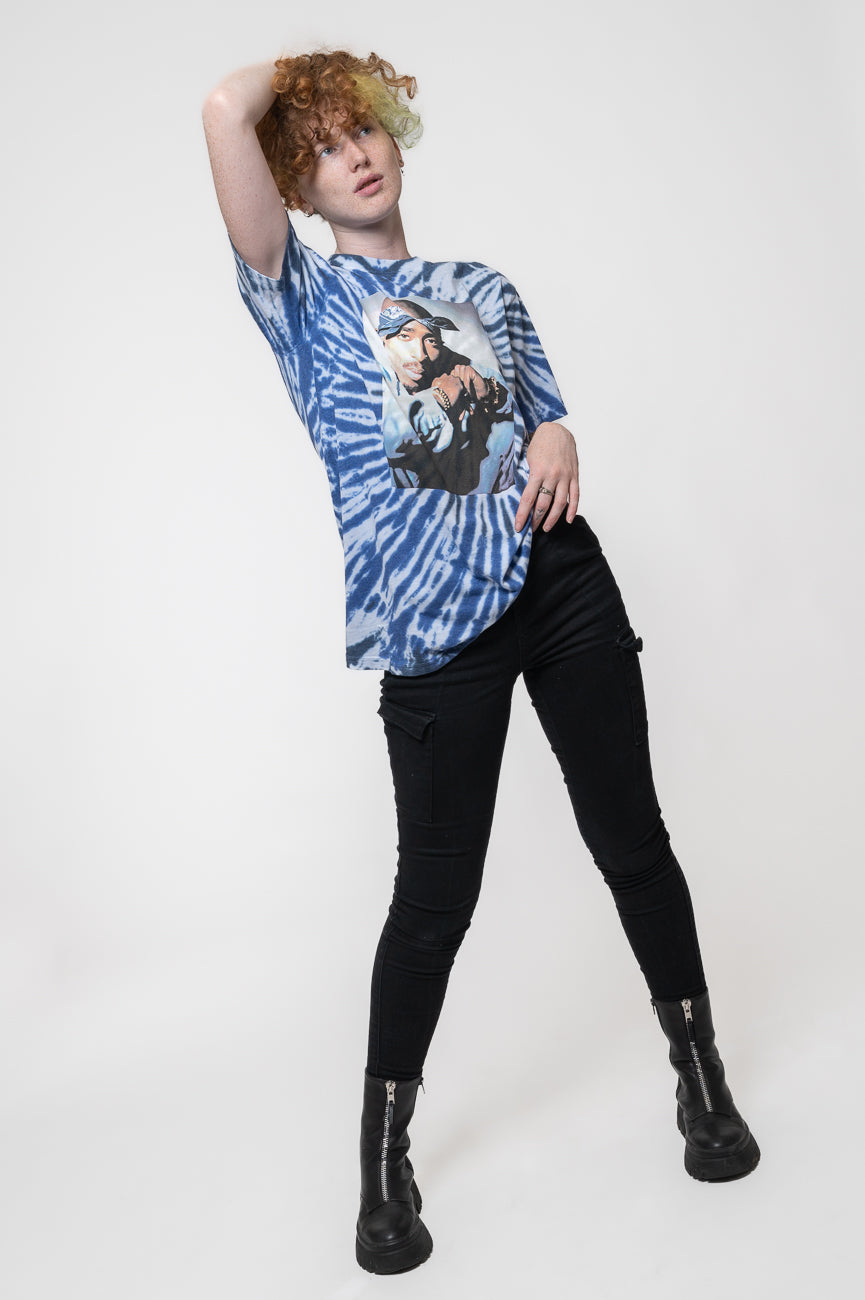 Tupac Blue Photo Swirl Tie Dye T Shirt product image 5