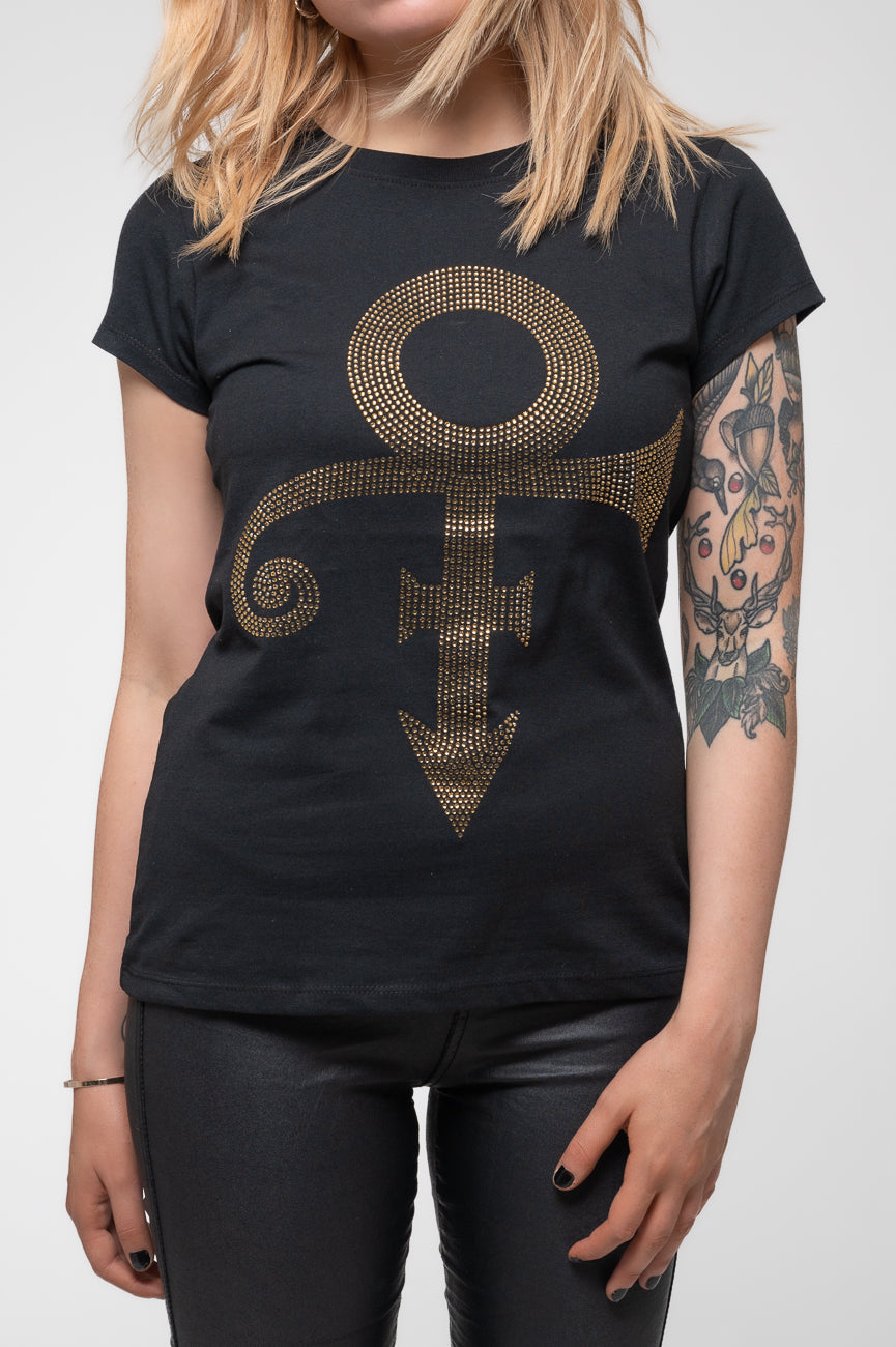 Prince Gold Symbol Diamante Skinny T Shirt product image 3