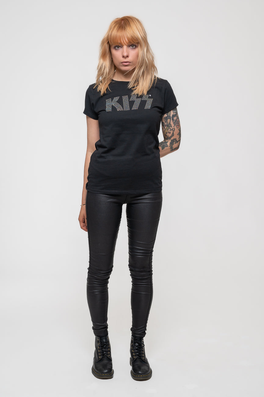KISS Diamante Classic Logo Skinny T Shirt product image 2