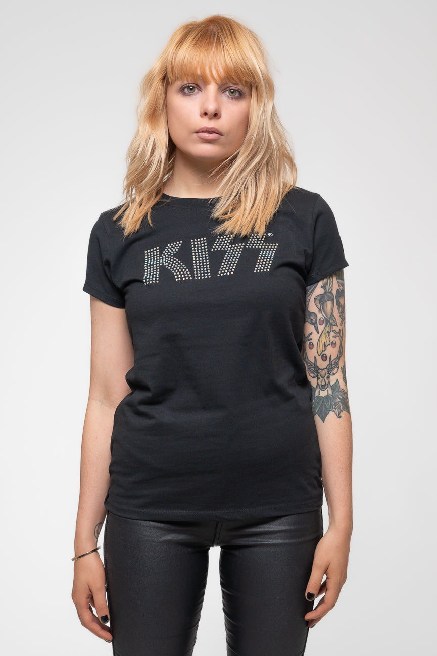 KISS Diamante Classic Logo Skinny T Shirt product image 1