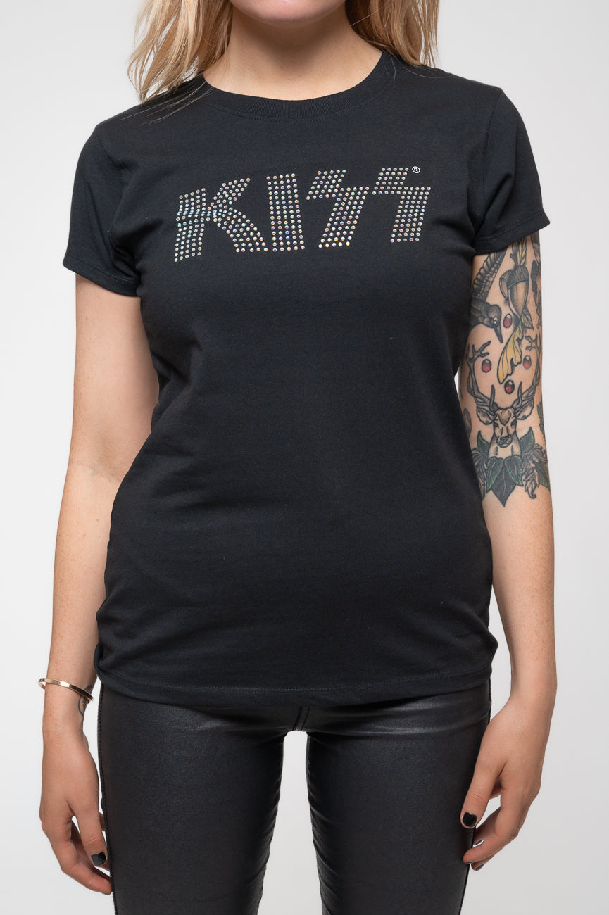 KISS Diamante Classic Logo Skinny T Shirt product image 3