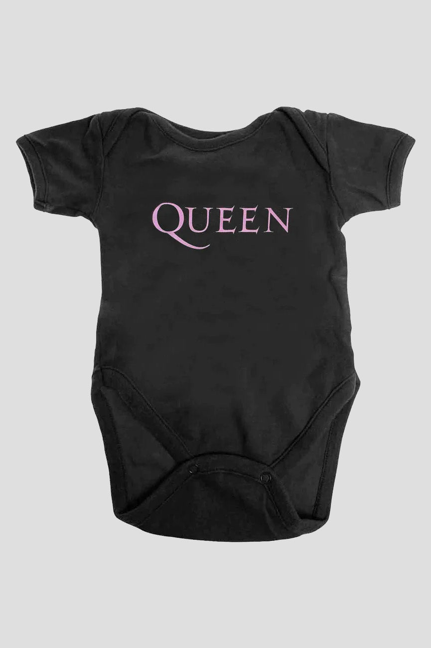 Queen Pink Band Logo Baby Grow