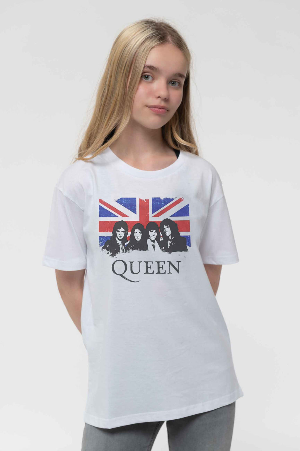Queen Kids Vintage Union Jack White T Shirt product image 1