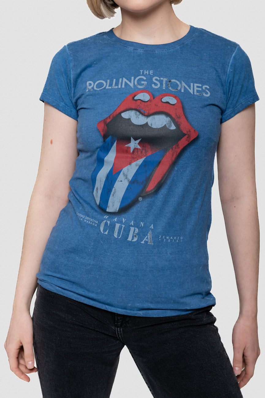 The Rolling Stones Havana Cuba Snow Wash Skinny T Shirt product image 3