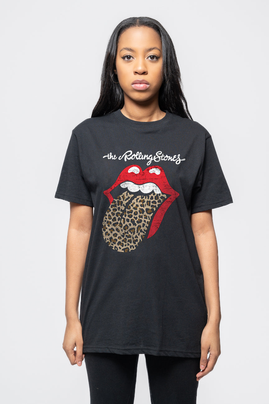 The Rolling Stones Leopard Print Tongue T Shirt product image 1