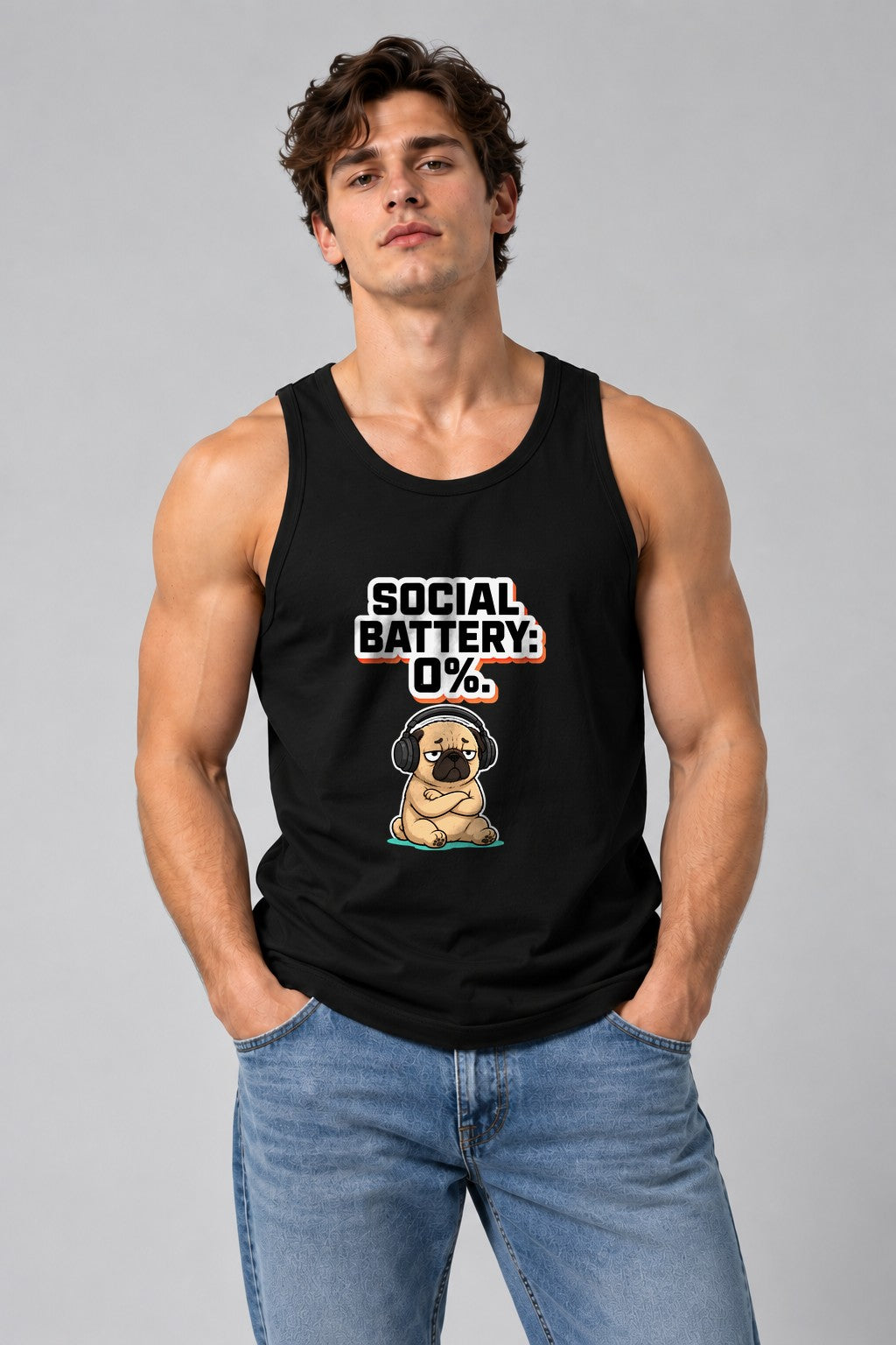Social Battery Zero Pug