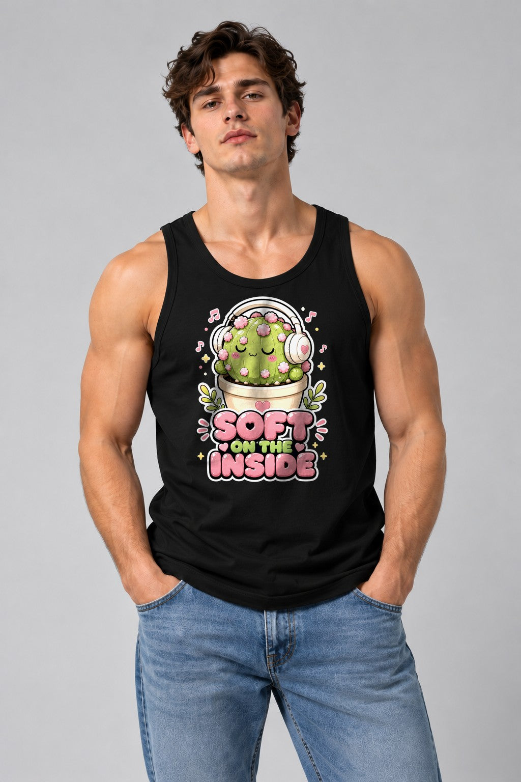 Soft On The Inside - Cute Cactus Headphones Music Lover product image 2