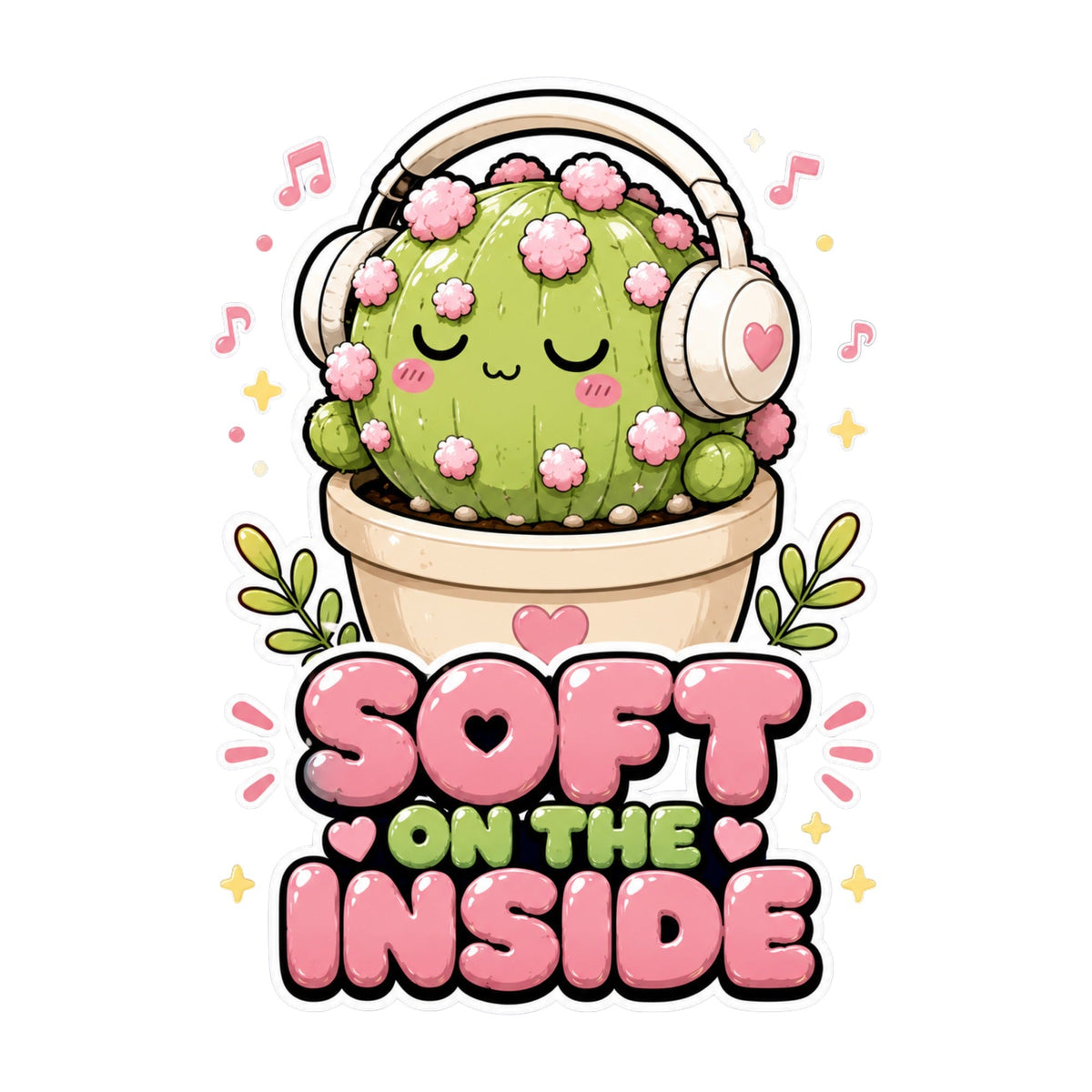 Soft On The Inside - Cute Cactus Headphones Music Lover product image 3