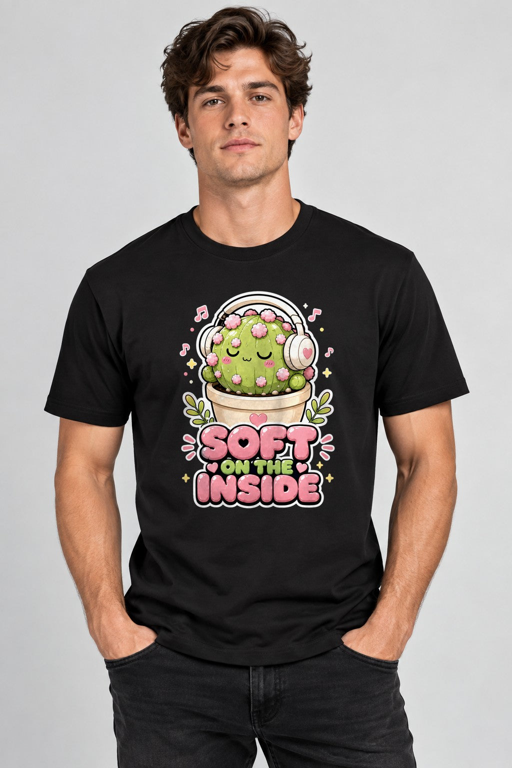 Soft On The Inside - Cute Cactus Headphones Music Lover product image 2