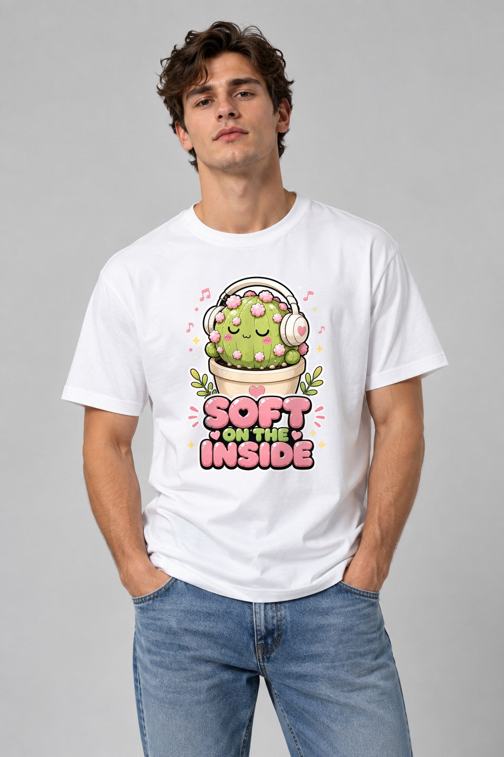 Soft On The Inside - Cute Cactus Headphones Music Lover product image 1