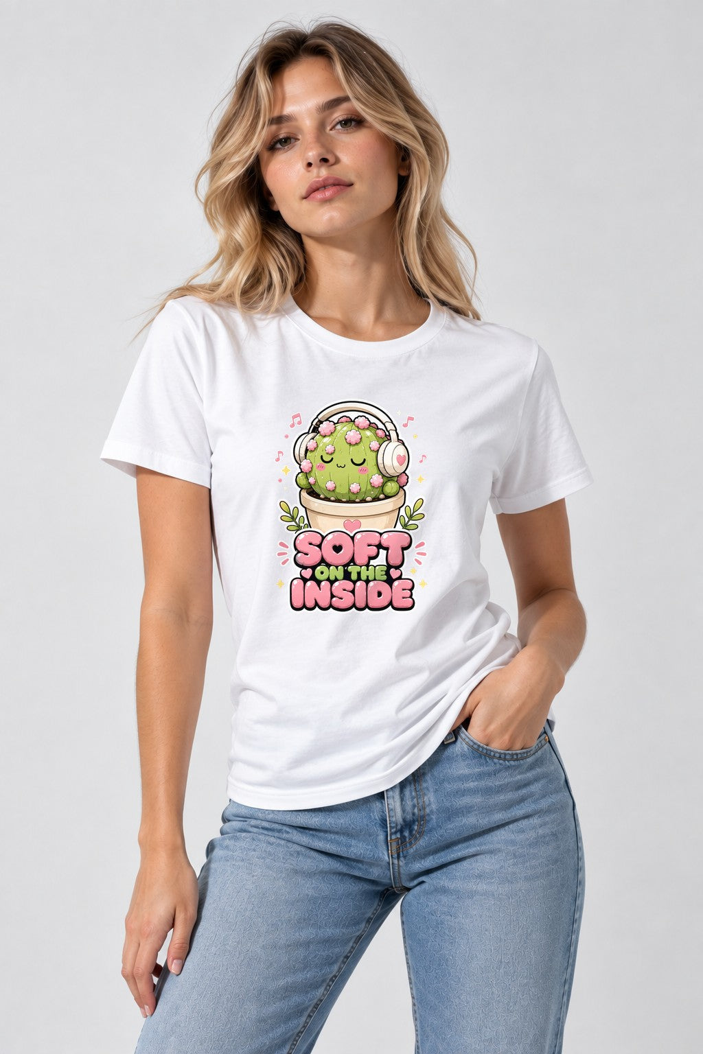 Soft On The Inside - Cute Cactus Headphones Music Lover product image 1