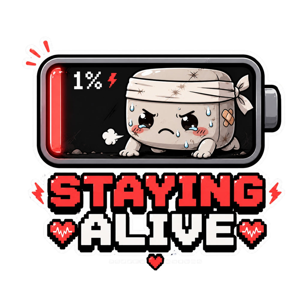Staying Alive - Low Battery 1 Percent Cute Gamer Exhausted product image 3