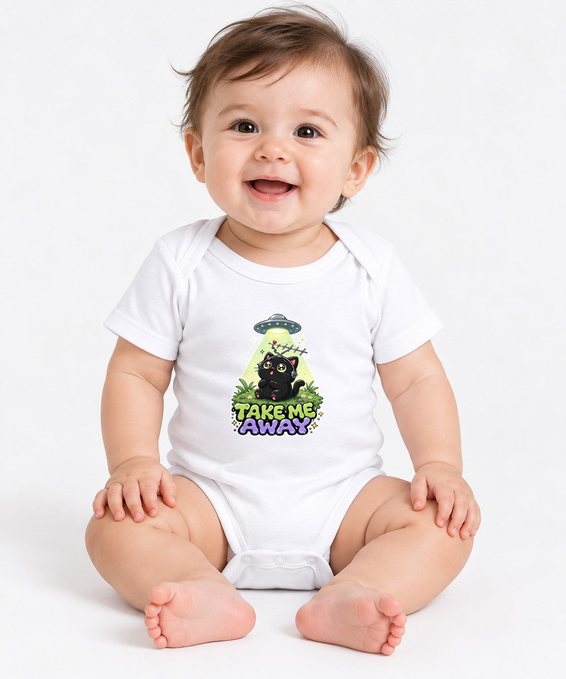 Take Me Away - Cute Black Cat UFO Abduction Funny Alien product image 1
