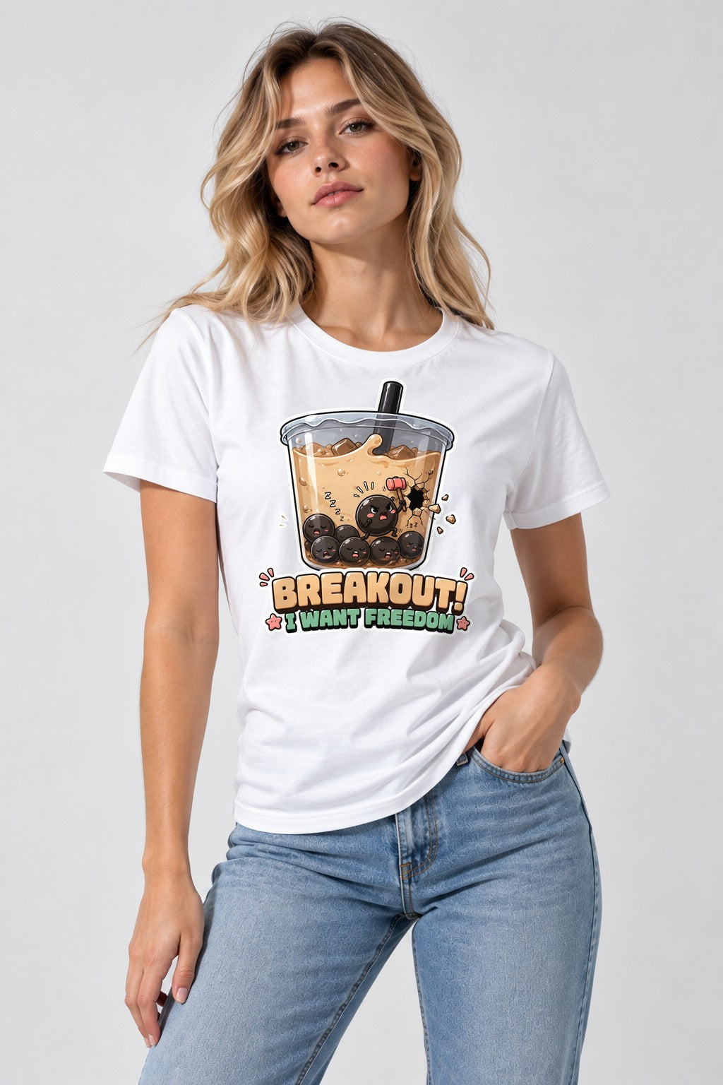 Breakout! I Want Freedom - Funny Boba Pearl Milk Tea product image 1