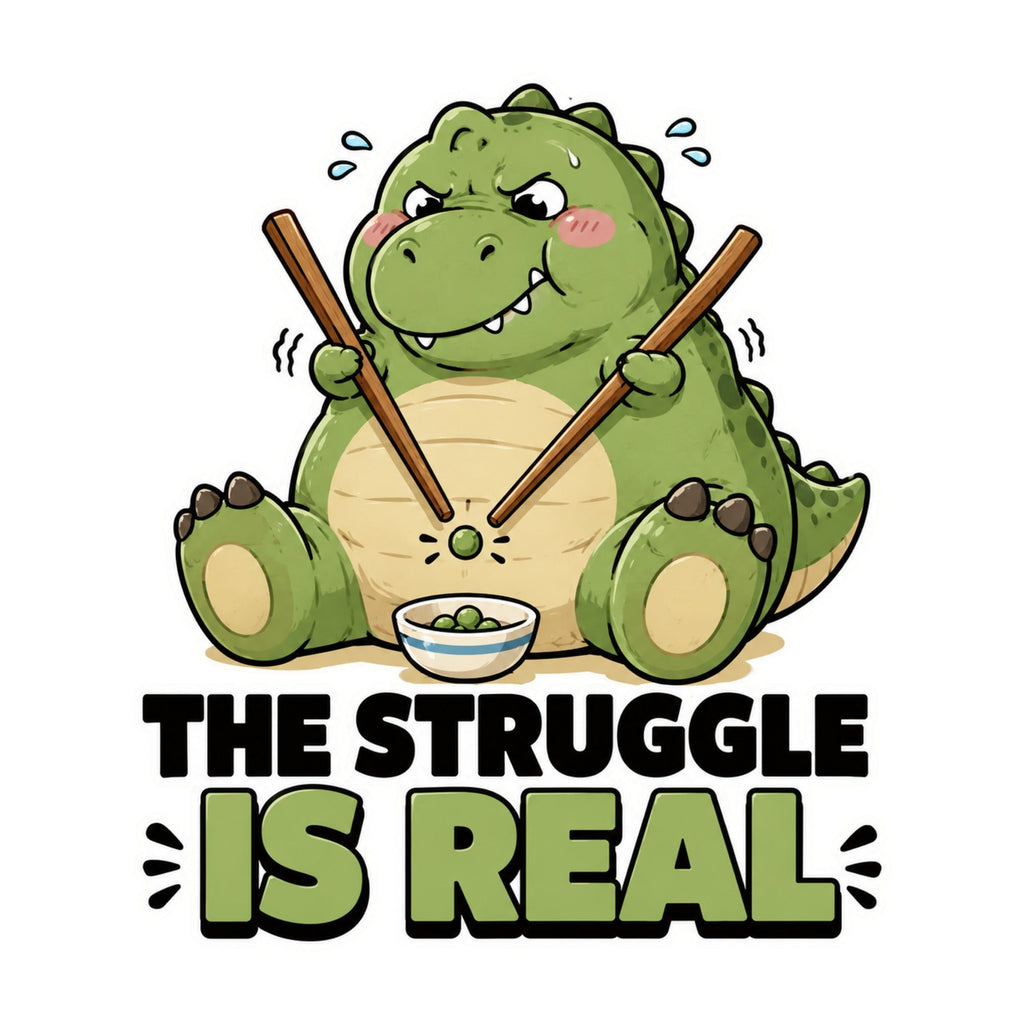 The Struggle Is Real - Cute Dinosaur Chopsticks Funny Food product image 3