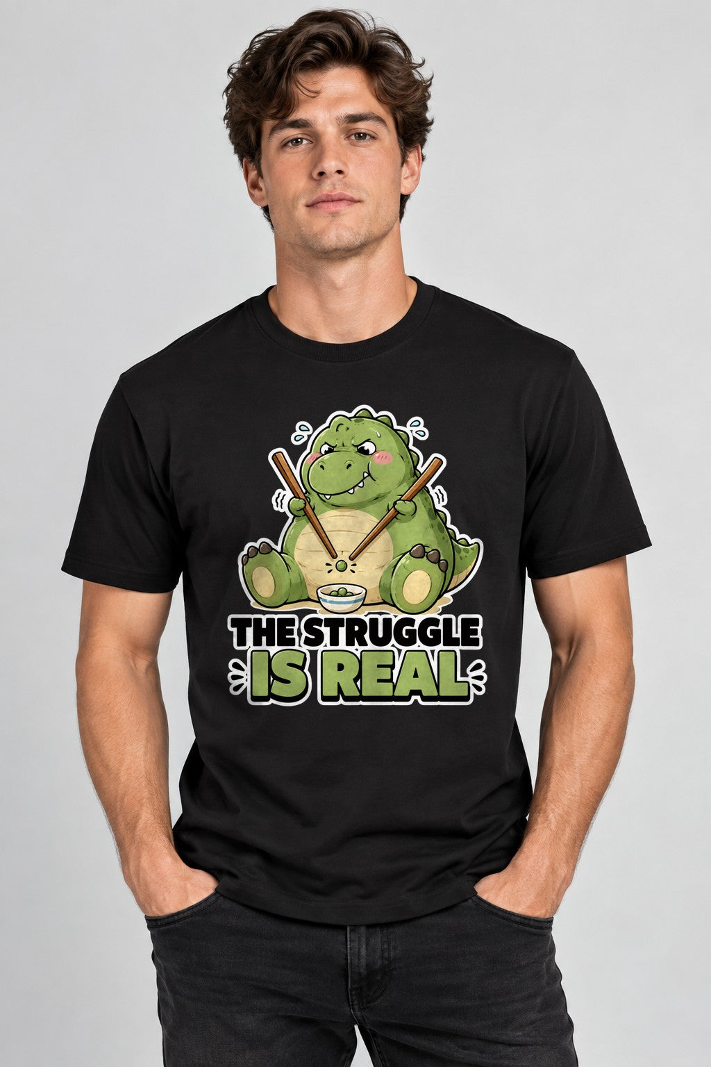 The Struggle Is Real - Cute Dinosaur Chopsticks Funny Food product image 2