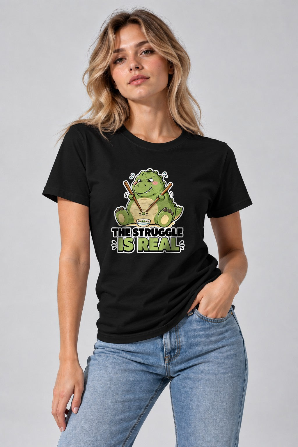 The Struggle Is Real - Cute Dinosaur Chopsticks Funny Food product image 2
