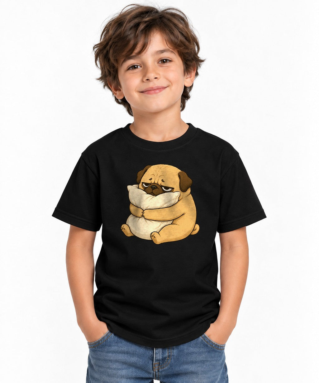 Tired Pug Hugging Pillow Funny Sleep Nap Lover Grumpy Dog Humor