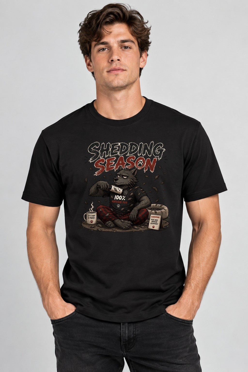 Werewolf Shedding Season Natural Fur Humor product image 2