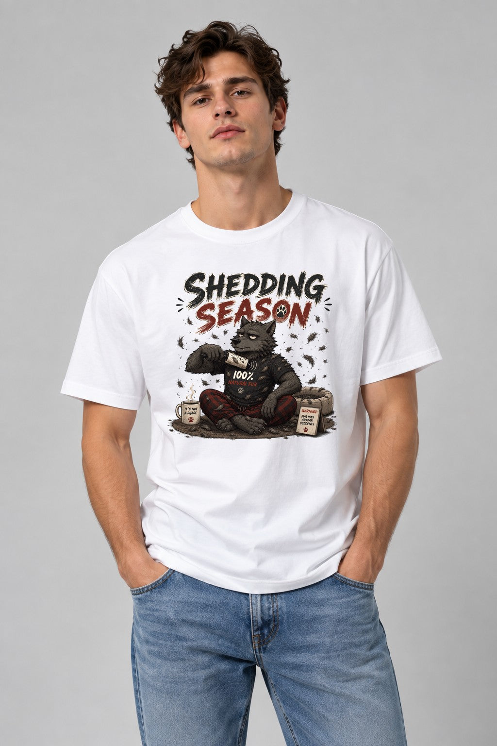 Werewolf Shedding Season Natural Fur Humor product image 1