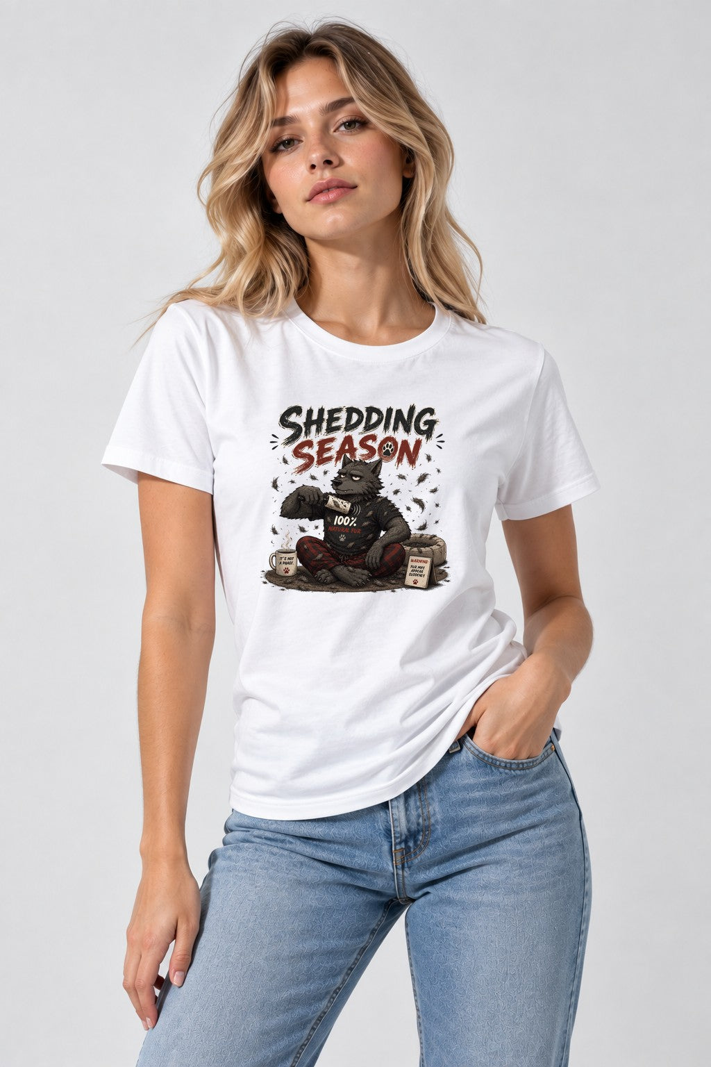 Werewolf Shedding Season Natural Fur Humor product image 1