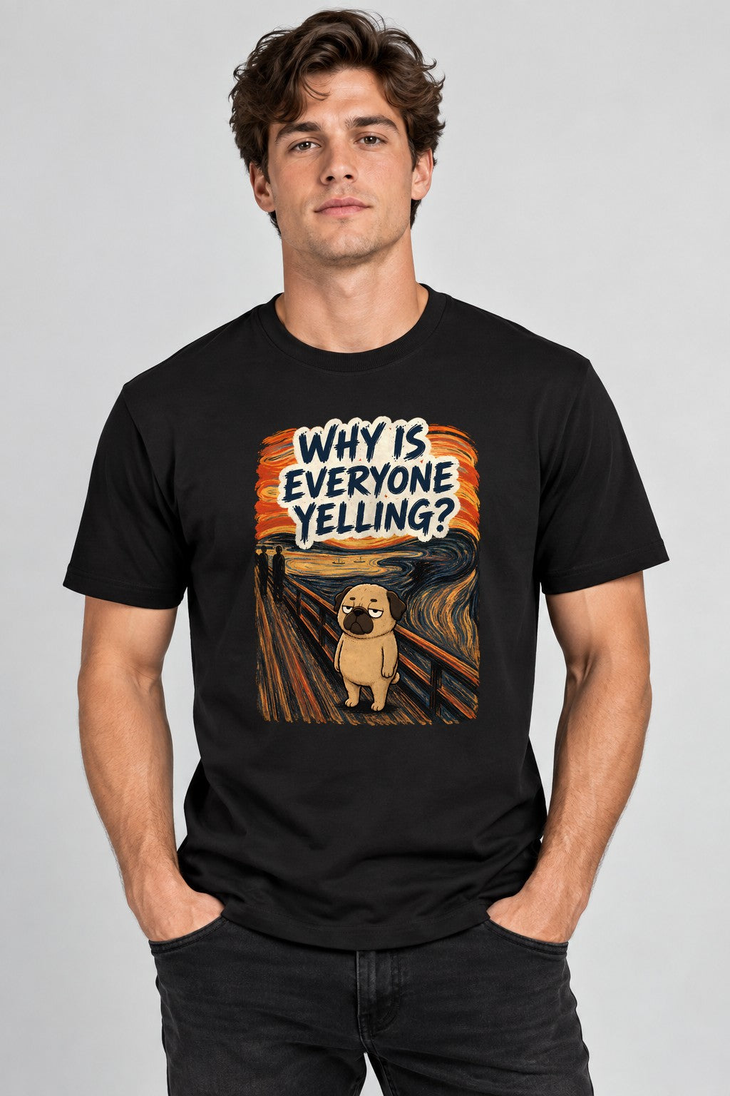 Why Is Everyone Yelling Funny Pug The Scream Edvard Munch product image 2