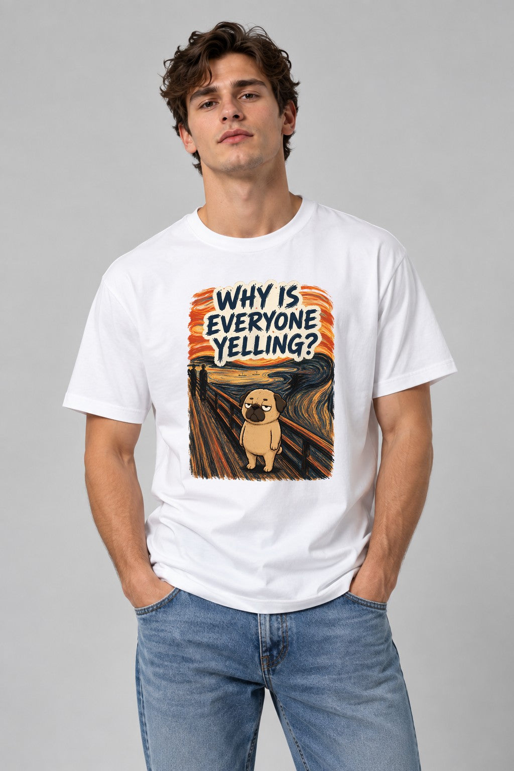 Why Is Everyone Yelling Funny Pug The Scream Edvard Munch product image 1