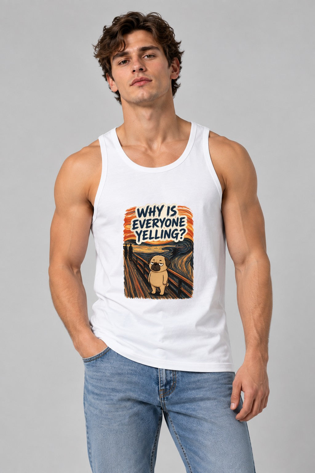 Why Is Everyone Yelling Funny Pug The Scream Edvard Munch Art Parody